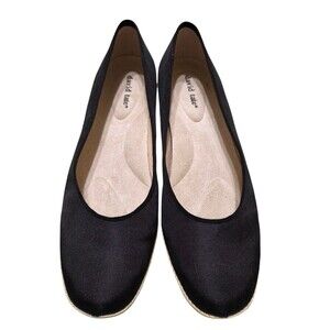 David Tate Stroll Espadrille Wedge Women's 10W Black Fabric Slip-on S4